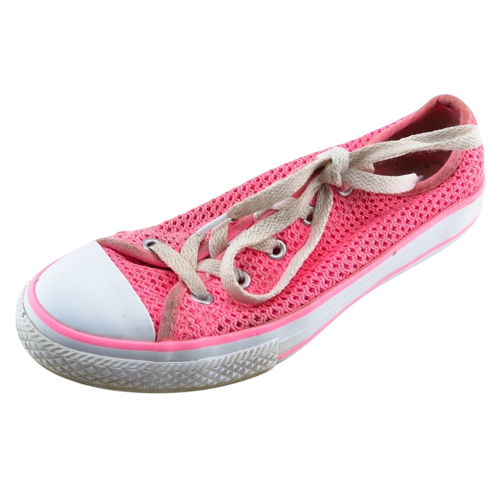 Converse Girls' All Star Casual Shoes Size 3 Pink Fabric‎ Lace Up Lightweight